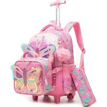 3PCS Rolling Backpack For Girls Kids Backpack With Wheels Roller Backpack With Wheels Set For Elementary Students Carry On Luggage Bookbag With Roller - Animal Trolley Bag - View 16