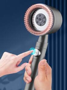 3pcs Shower Head Set With Massage Mode, 5 Gear Adjustable Stainless Steel Anti-Explosion Handheld Shower Head And Bracket, Exfoliating Shower Head