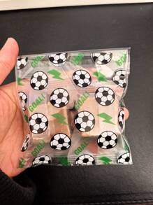Bolsas de celofán transparentes y autosellables con diseño de fútbol para empaquetar dulces, productos de cumpleaños y decoración