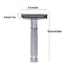 Men's Safety Razor Shaving Kit - Classic Stainless Steel Razor With Adjustable Razor Head, 10 Double Edge Blades, 3 Cleaning Brushes, Razor Stand - Ideal Gift For Fathers And Boyfriends, Perfect For Beard And Stubble Care, Shaving Accessories | Classic Razor Design | Durable Razor Stand, Shaving Supplies