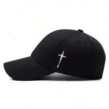 New Spring Embroidered Water Drop & Cross Sports Baseball Cap For Men & Women, Stylish Youth Sun Hat - Black - View 3