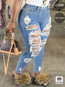 Ripped Skinny Jeans, Minimalist And Fashionable, Suitable For Summer