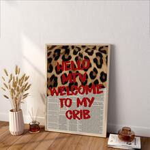 1pc "Welcome To My Humble Abode" Wall Art, MTV Iconic Text, Canvas Printed, Funny Slogan Decor, Suitable For Bedroom, Living Room, Office, Retro Newspaper Poster Style, Frameless Or Framed Option, Great Gift For Her - Multicolor - View 5