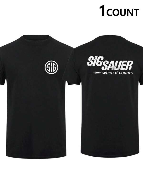 Sauer When It Counts 2-Sided Short Sleeve T-Shirt, High Quality Men's Everyday Comfortable T-Shirt, 100% Made In USA Graphic Tee