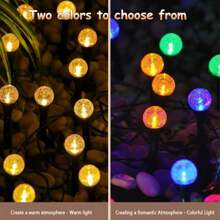 1 pièce Boule lumineuse à bulle solaire, à énergie solaire, 1 pour 10/20/30 guirlandes lumineuses de jardin à LED, Boules de cristal décoratives pour l'éclairage paysager, pour villas, cours, allées, pelouses, décoration de fête. Chargée automatiquement au soleil pendant la journée, s'allume automatiquement après la tombée de la nuit.