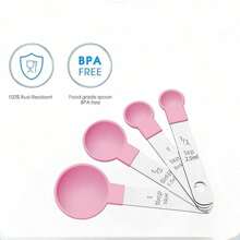 4/8pcs/Set Stainless Steel Handled Multi-Functional Plastic Measuring Spoons, Measuring Cups, Scaled Measuring Spoons Set, Cooking And Baking Tool, Essential Kitchen Gadgets For Home And School