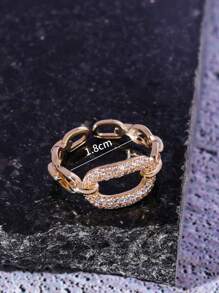 1 pièce Bague chaîne en cristal géométrique circulaire de style européen et américain
