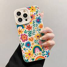 Flower Spring Flowers Rainbow Pattern Colorful Charm All-Inclusive Shockproof Phone Case, TPU Mobile Phone Protective Cover, Compatible With IPhone 16/15/14/13/12/11 Pro Plus Pro Max - Multicolor - View 2