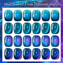 Mtssii 7ML 海洋蓝猫咪磁性凝胶指甲油闪亮微光凝胶指甲油半永久UV磁性凝胶指甲油美甲用品 - 彩色 - 查看 4