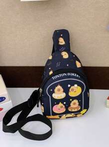 1pc Capybara Chest Bag Cute Cartoon One-Shoulder Crossbody Bag Casual Versatile Storage Chest Bag