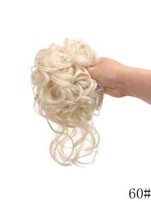 Accesoriu pentru păr pentru coc clasic cu barbă lungă, extensii de păr coc pufos extra lung, accesoriu pentru păr ondulat și ondulat cu bandă de păr elastică, potrivit pentru toate femeile, ușor de purtat, stil moale și casual