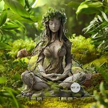 Decoración de hada forestal plana en 2D de acrílico - Una imagen femenina solemne con detalles naturales, perfecta para decoración del hogar y la oficina, uso en interiores y exteriores, decoración de jardín de verano sin alimentación eléctrica, accesorios de jardín de cuento de hadas, decoración de oficina - Multicolor-V - Ver 4