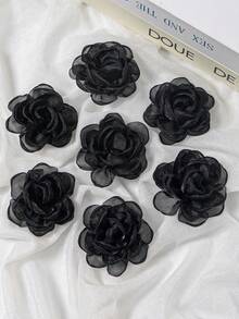 10 朵手工制作的焦边玫瑰（2.56 英寸）非常适合 DIY 新娘发饰、帽子和鞋子装饰以及手工制作的礼服装饰 - 多种颜色可选，新娘配饰制作 |0 复古花卉设计 | 蕾丝细节