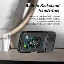 Protective Case With Sliding Camera Slot & Ring Holder For IPhone 16, 15, 14, 13, 12, 11 Pro Max, Plus Models