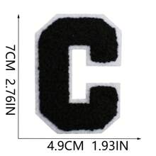 26 Remendos de Letras Termo-Aplicáveis, Letras em Chenille A-Z, Remendos Decorativos Bordados, Costuráveis Personalizados para Reparação de Roupas, Bonés, Camisas, Sapatos, Denim, Bolsas (Preto)