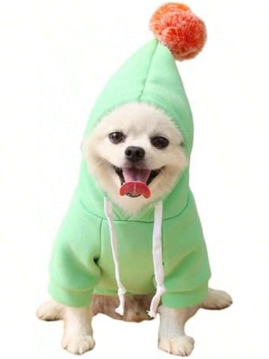 Warm Dog Winter Clothes Cute Fruit Dog Coat Hoodies Fleece Pet Dogs Costume French Bulldog Chihuahua Ropa Para Perro(Green,XS) - 綠色 - 查看 1