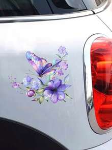 1pc Fashionable Floral Car Sticker Decoration Decal Scratch Sticker, Waterproof Decoration For Cars - Multicolor - View 7