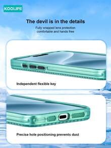1pc Koolife New 3D Heat Dissipation Magnetic Protective Phone Case, Independent Buttons, Precise Cutouts, Lens Raised, Compatible With IPhone 11/12/12Pro/12Plus/13/13Pro/13Plus/13ProMax/14/14Plus/14Pro/14ProMax/15/15Plus/15Pro/15ProMax/16/16Plus/16Pro/16ProMax Waterproof Shockproof Anti-Fall Scratch Resistant - Green - View 9