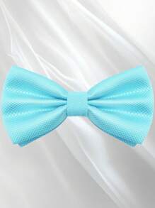 Men's Solid Color Elegant Jacquard Bow Tie, Pre-Tied Double Layer Solid Color Bowtie, Satin Formal Tuxedo Bowknot, Adjustable, Suitable For Groomsmen, Wedding, Party, Formal Events, Holiday Gift