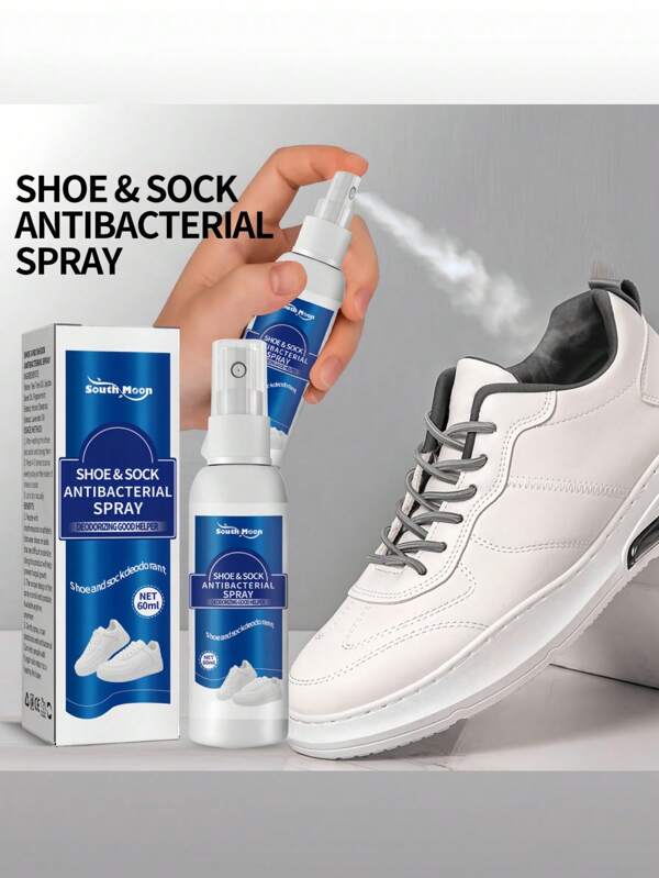 Spray désodorisant pour chaussures et chaussettes, nettoyage des pieds moites pour éliminer les odeurs. Spray désodorisant pour chaussures et chaussettes, nettoyage des pieds moites pour éliminer les odeurs. Élimine les odeurs des chaussures et laisse une fragrance fraîche. Mode d'emploi : après avoir lavé et séché les chaussures et les chaussettes, appuyez sur le vaporisateur 4 fois.