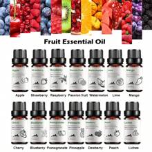 1 pezzo Olio essenziale ai frutti da 10ml/0,33 fl.oz, con aroma di frutto della passione, lampone, mango, anguria, ciliegia, lime, mela, cocco, fragola, fragrante, utilizzato per il benessere