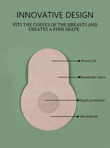 10/20/50 Pieces Disposable Pasties Nipple Covers With Lift, Invisible Nipple Petals Beige