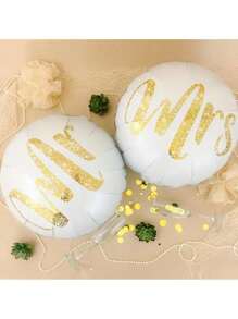 9pcs Wedding Balloons Mr&Mrs Aluminum Film Balloons Love Balloons Wedding Anniversary Photo Decoration Props Proposal Bachelorette Party Decoration Outdoor Wedding Golden Polka Dot Balloons Valentine's Day Decoration