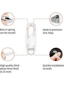 10pcs/4pcs Metal Zipper Pulls, 4 Types Of Replacement Zipper Sliders For Luggage, Jackets, Backpacks, Boots, Wallets, Coats - Multicolor - View 9