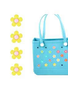 16PCS/8PCS/4PCS/1PC Flower Decorative Accessories For Bogg Bags, Simply Southern Tote Bags And Shoes, Personalize Your Beach Tote Bags And With These Lovely Floral Decorations, These Charming Accessories Infuse Your Bogg Bags With Unique Style And Vibrant Colors, Perfect For Showcasing The Personality Of Your Bags And Easy To Identify Your Bags - Multicolor - View 26