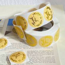 500pcs/Roll 1inch 1.5inch Thank You Sticker,Gift Sticker For Business Label Shipping Sticker,Gift Wrapping Stickers For Envelopes, Flowers, Love Letters, School Supplies,Back To School