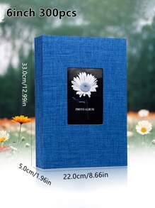 1 Stück minimalistisches Leinen Geschenk, 6-Zoll Fotoalbum mit 200 Blatt und Taschen für Fotospeicherung