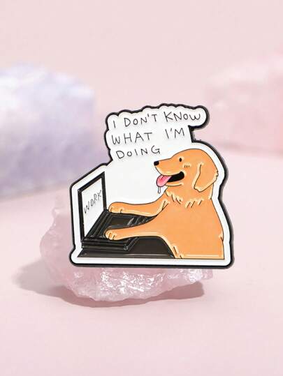 1 PIEZA Pin de esmalte divertido de perro, broche humorístico de mascota, pines, insignias para la solapa, mochila, ropa, accesorios, joyería con citas, regalos para amigos
