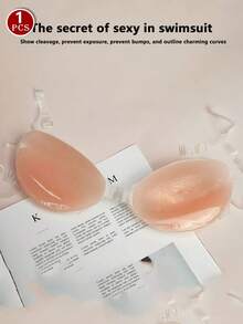 A Transparent Shoulder Strap Self-Adhesive Silicone Bra Sticker, Specially Designed For Wedding Dress Photography, Strapless Gowns, Invisible Lingerie, Enhancing Cleavage, And Sexy Breast Stickers With Straps. - Apricot - View 10