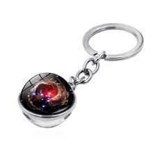 1pc 8 Planets Galaxy Moon Crystal Glass Keychain Pendant Keyring Gift Souvenir Car Accessories Bag Charm