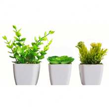 Decorative Vases Kit Small Vases With Artificial Plants Home Office Decoration - 多肉植物套裝 - 查看 1