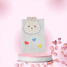 Set de 3 cuadernos de peluche con diseño de conejo cuadernos temáticos escolares para niños papelería ideal para notas agendas regalos organización creativa y decoración personal - Multicolor - Ver 3