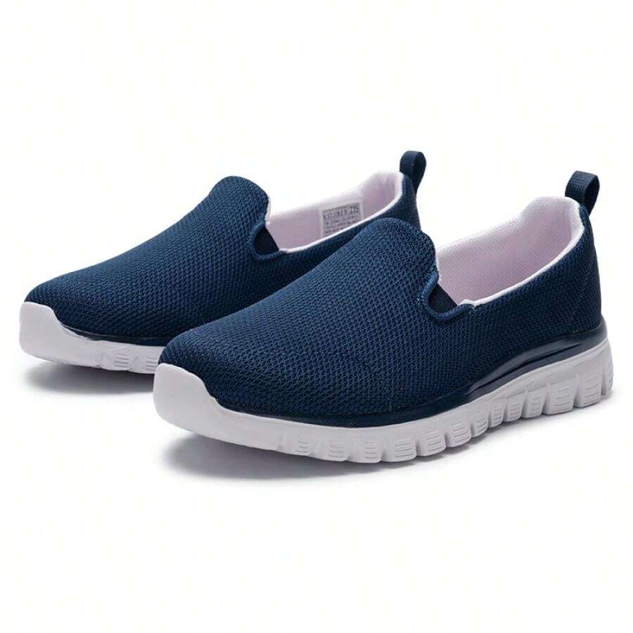 Skechers 女士休闲鞋，优雅女士套脚休闲鞋，舒适透气运动休闲鞋 100842-NVLV - 海軍藍色/薰衣草色 - 查看 1