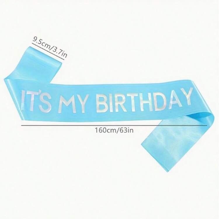 1Pc, Ruy băng thắt lưng 'It's My Birthday' dành cho nam và nữ, Thắt lưng It's My Birthday màu hồng đậm, trắng, vàng hồng, đen với dây thắt lưng bằng kim loại óng ánh cho sinh nhật lần thứ 16, 18, 21, 30, 40, 50, 60, 70, 80, 90, quà tặng thắt lưng sinh nhật hoặc bất kỳ bữa tiệc sinh nhật nào, cho mọi lứa tuổi - Nhiều màu - Xem 4