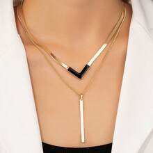 1pc Minimalist Multilayer Fashion Necklace - Multicolor - View 4