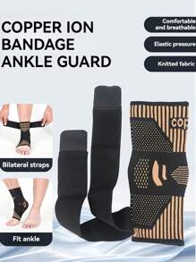 1 Stück Kupfer-Ionen Bandage Kompressions-Knöchelstütze, geeignet für Herren & Damen, Fitness, Laufen, Seilspringen, elastisch & atmungsaktives Fußgelenk Gym Zubehör