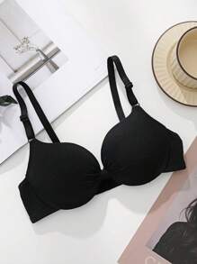 4pcs Women Seamless Full Coverage Push Up Breathable Smooth Sexy Padded Lingerie Bras, Multi-Color