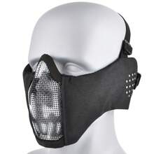 1 Peça Máscara Tática de Meia Face com Tela, Máscara de Combate Airsoft, Faixa de Cabeça Ajustável, Material de Fibra de Poliéster Durável, Para Treinamento e Jogos