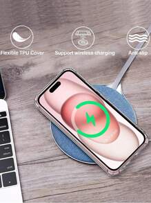 Schokbestendig transparant siliconen telefoonhoesje, compatibel met Galaxy, Mi, Redmi, TPU beschermende achterkant