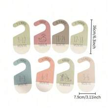 Baby Clothes Dividers For Closet - Wooden Baby Closet Dividers For Nursery & Baby Clothes Organizer - Gender Neutral Baby Clothes Size Dividers For Boy & Girl, 8 Baby Closet Organizers - Multicolor - View 3