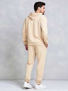 Men's Sweatshirt And Pants Set - 米色 - 查看 2