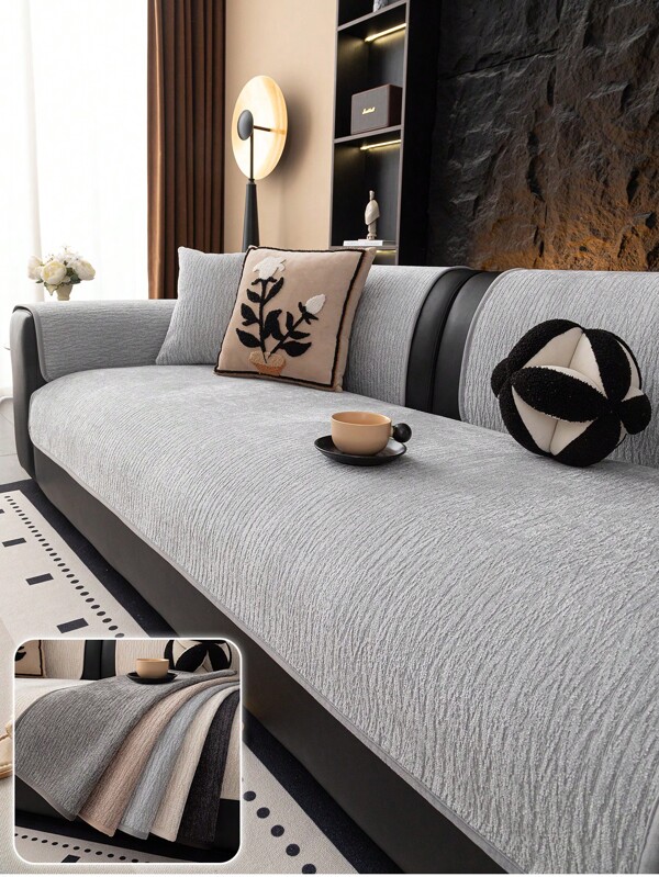 1 pièce Housse de canapé française premium moderne - 100% polyester, adaptée aux animaux de compagnie, convient pour un fauteuil, un canapé 2 places, 3 places, 4 places et un canapé modulaire, convient pour le salon, la chambre, la décoration de bureau, toutes saisons