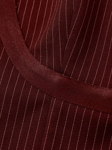 2pcs Set Elegant Commute Striped Camisole Top + Loose High-Waist Wide Leg Pants, Casual Outfit - Burgundy - View 7