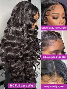 250% Density 40 42 Inch Glueless Put On And Go 5x5 Lace Closure Deep Wave 13x6 Lace Front Wigs Human Hair Pre Plucked With Baby Hair 250% Density HD Transparent 13x4 Lace Frontal Wigs For Women Human Hair Lace Front Wigs Deep Curly Lace Front Wig No Glue Needed Ready To Go Human Hair Wig Highlight Ombre - Natural Black - Xem 5