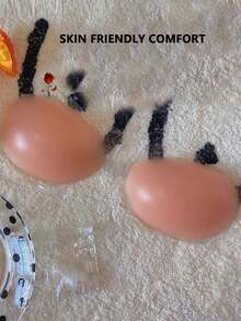 ملصق حمالة صدر شفاف لاصق من السيليكون ، مصمم خصيصًا لفستان الزفاف والتصوير، الفساتين بدون حمالة، الملابس الداخلية غير المرئية، تعزيز الفجوة بين الثديين، وملصقات الصدر الجذابة مع الحمالات - لون مشمشي - مشاهدة 6