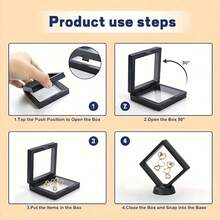 10-Pack Plastic Floating Jewelry Boxes, Organizer Display Cases For Rings, Bracelets, Earrings, Necklaces - Multicolor - View 6